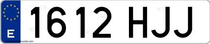 Ejemplo de matrícula española 1612 HJJ
