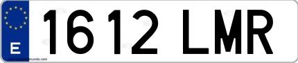 Ejemplo de matrícula española 1612 LMR