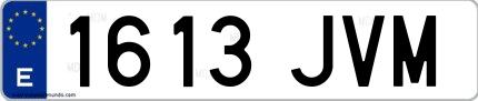 Ejemplo de matrícula española 1613 JVM