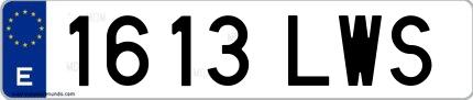 Ejemplo de matrícula española 1613 LWS