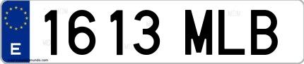 Ejemplo de matrícula española 1613 MLB