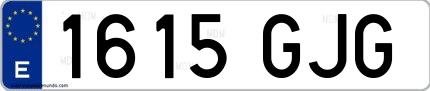 Ejemplo de matrícula española 1615 GJG