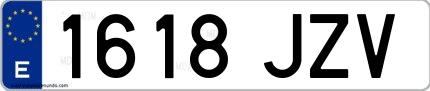 Ejemplo de matrícula española 1618 JZV