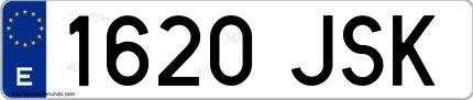 Ejemplo de matrícula española 1620 JSK
