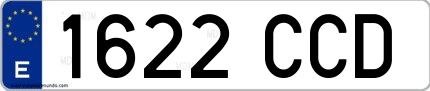 Ejemplo de matrícula española 1622 CCD