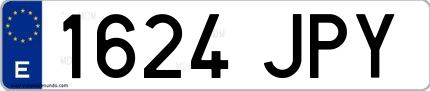 Ejemplo de matrícula española 1624 JPY