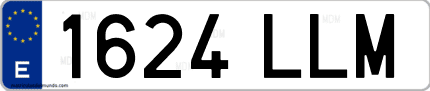 Ejemplo de matrícula de coche ordinaria 1624 LLM