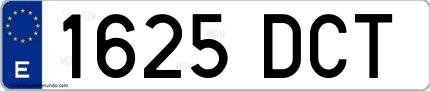 Ejemplo de matrícula española 1625 DCT