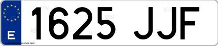 Ejemplo de matrícula española 1625 JJF