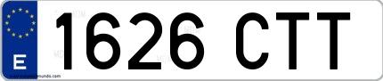 Ejemplo de matrícula española 1626 CTT