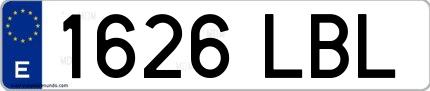 Ejemplo de matrícula española 1626 LBL