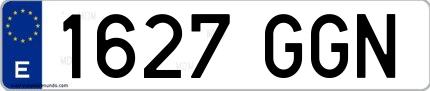 Ejemplo de matrícula española 1627 GGN