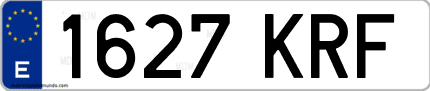 Ejemplo de matrícula de coche ordinaria 1627 KRF