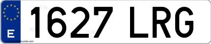 Ejemplo de matrícula española 1627 LRG