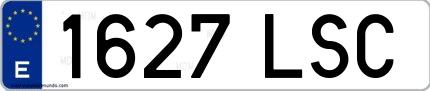 Ejemplo de matrícula española 1627 LSC