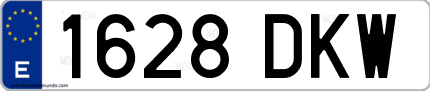 Ejemplo de matrícula de coche ordinaria 1628 DKW
