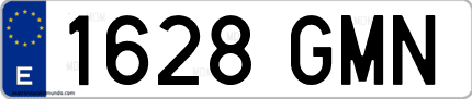 Ejemplo de matrícula de coche ordinaria 1628 GMN