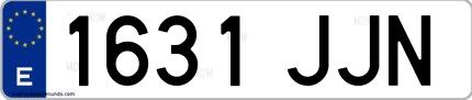 Ejemplo de matrícula española 1631 JJN