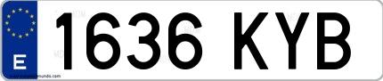 Ejemplo de matrícula española 1636 KYB