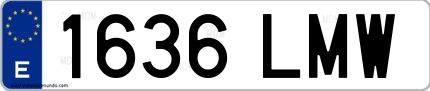 Ejemplo de matrícula española 1636 LMW