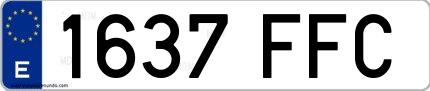 Ejemplo de matrícula española 1637 FFC