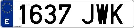 Ejemplo de matrícula española 1637 JWK