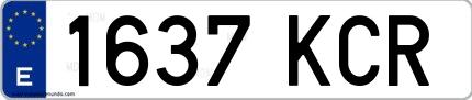 Ejemplo de matrícula española 1637 KCR