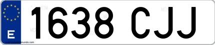 Ejemplo de matrícula española 1638 CJJ