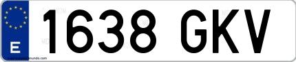 Ejemplo de matrícula española 1638 GKV