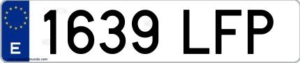 Ejemplo de matrícula española 1639 LFP