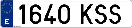Ejemplo de matrícula española 1640 KSS