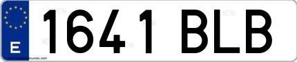 Ejemplo de matrícula española 1641 BLB