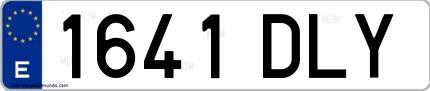 Ejemplo de matrícula española 1641 DLY