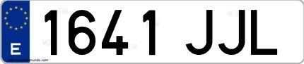 Ejemplo de matrícula española 1641 JJL