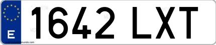 Ejemplo de matrícula española 1642 LXT