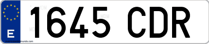 Ejemplo de matrícula de coche ordinaria 1645 CDR
