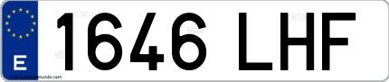 Ejemplo de matrícula española 1646 LHF