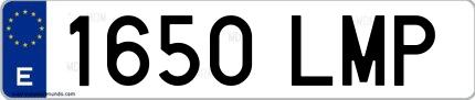 Ejemplo de matrícula española 1650 LMP