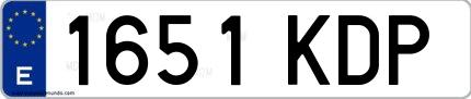 Ejemplo de matrícula española 1651 KDP