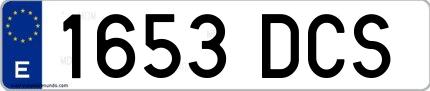 Ejemplo de matrícula española 1653 DCS