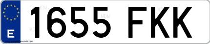 Ejemplo de matrícula española 1655 FKK