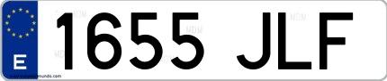 Ejemplo de matrícula española 1655 JLF