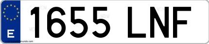 Ejemplo de matrícula española 1655 LNF