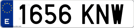 Ejemplo de matrícula de coche ordinaria 1656 KNW