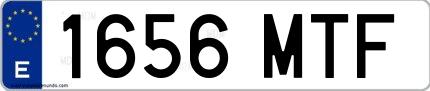 Ejemplo de matrícula española 1656 MTF