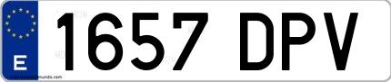Ejemplo de matrícula española 1657 DPV