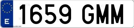 Ejemplo de matrícula española 1659 GMM