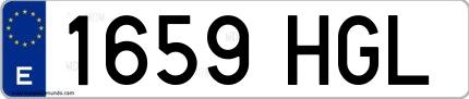 Ejemplo de matrícula española 1659 HGL