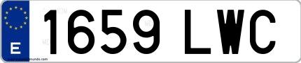 Ejemplo de matrícula española 1659 LWC