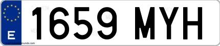 Ejemplo de matrícula española 1659 MYH